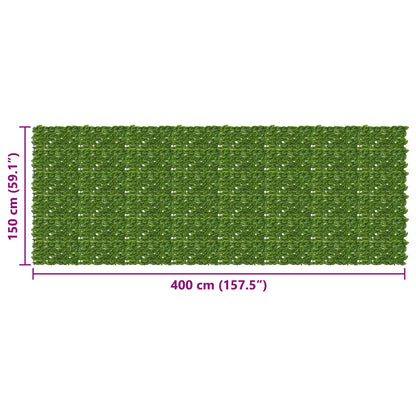 vidaXL Balcony Screen with Leaves Green and Yellow 400 x 150 cm