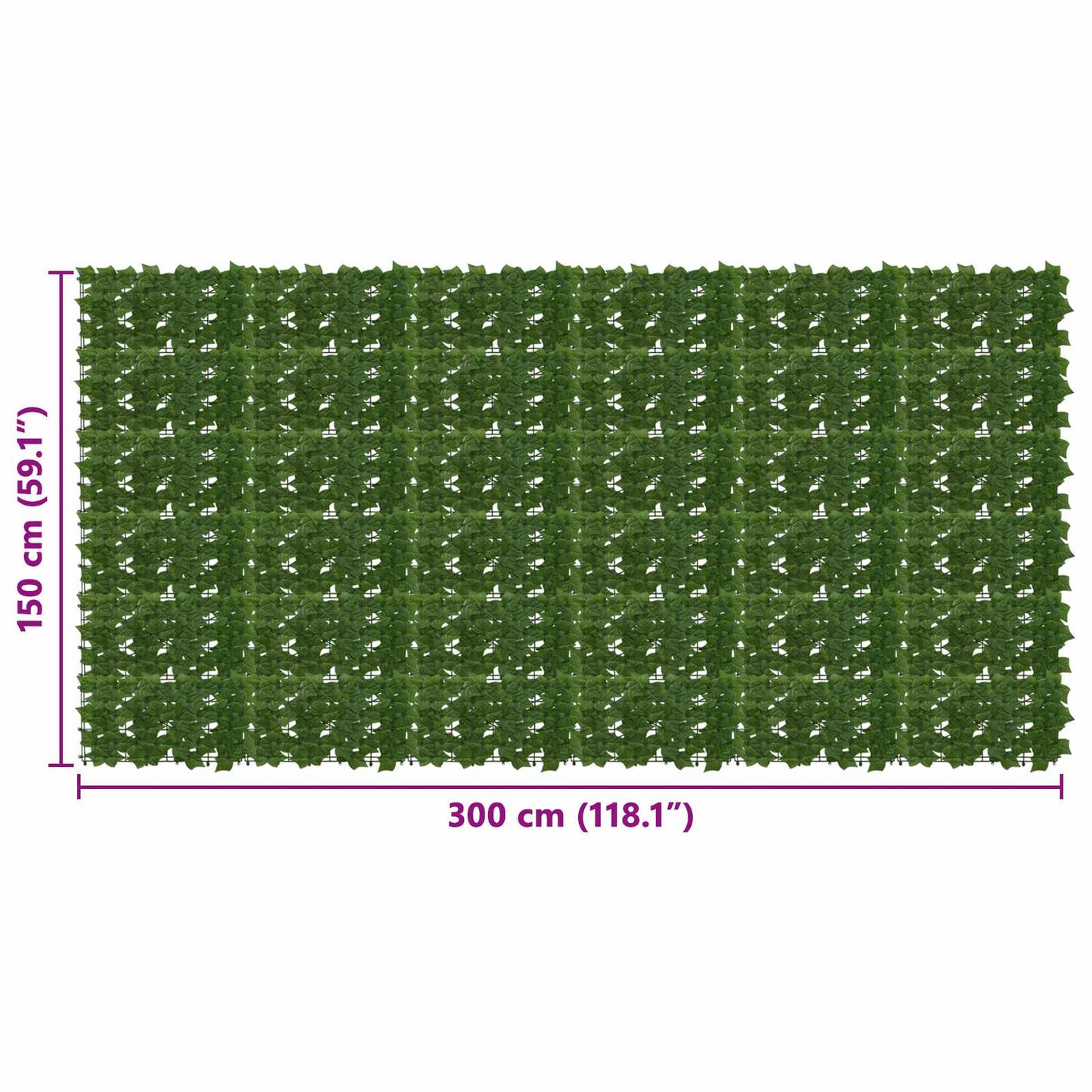 vidaXL Balcony Screen with Leaves 300 x 150 cm Polyethylene and Fabric