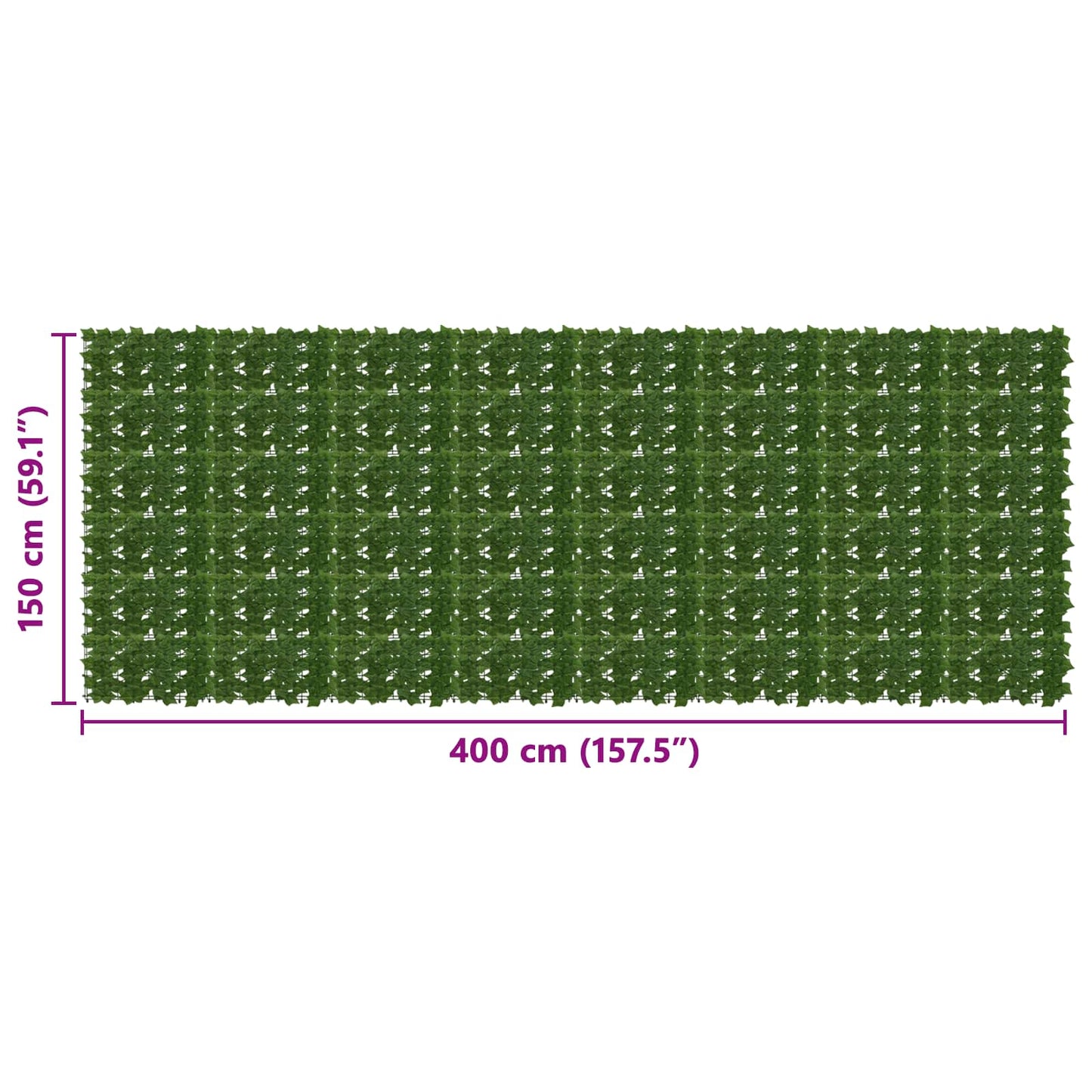 vidaXL Balcony Screen with Leaves Green 400 x 150 cm