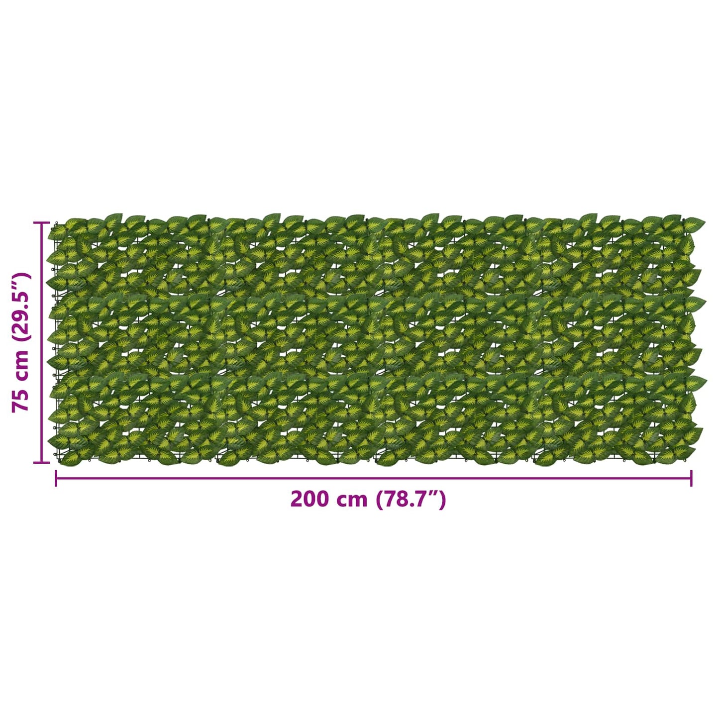 vidaXL Balcony Screen with Leaves Green and Yellow 200 x 75 cm