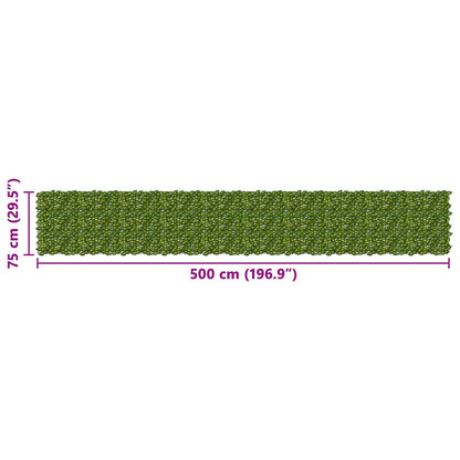 vidaXL Balcony Screen with Leaves Green and Yellow 500 x 75 cm
