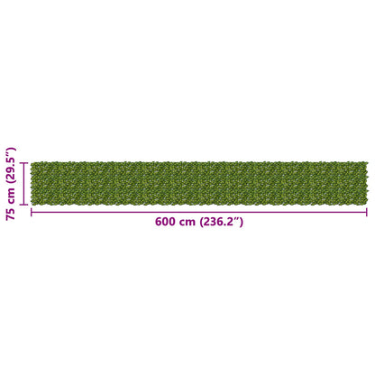 vidaXL Balcony Screen with Leaves Green and Yellow 600 x 75 cm