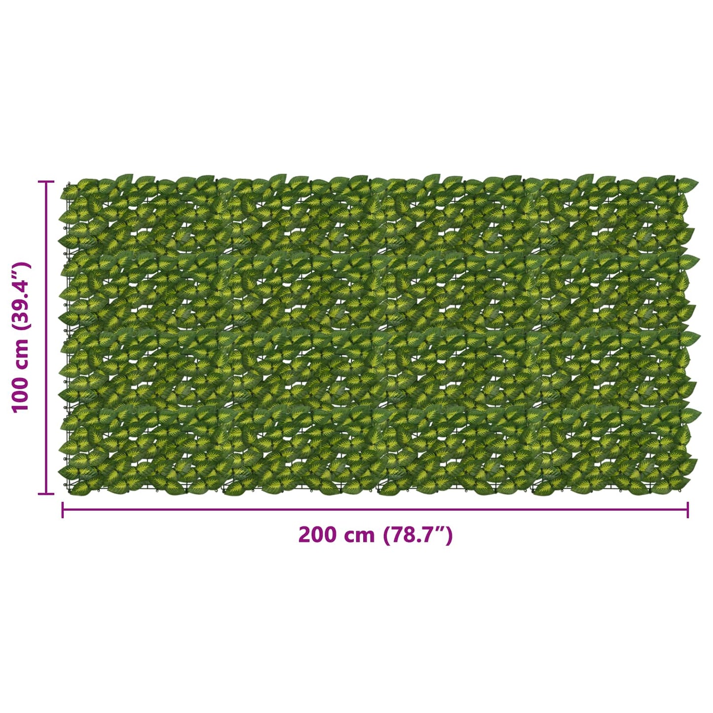 vidaXL Balcony Screen with Leaves Green and Yellow 200 x 100 cm