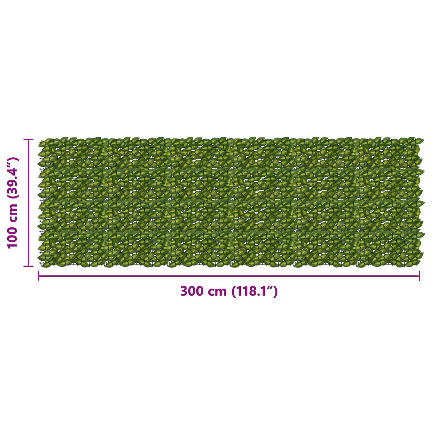 vidaXL Balcony Screen with Leaves Green and Yellow 300 x 100 cm