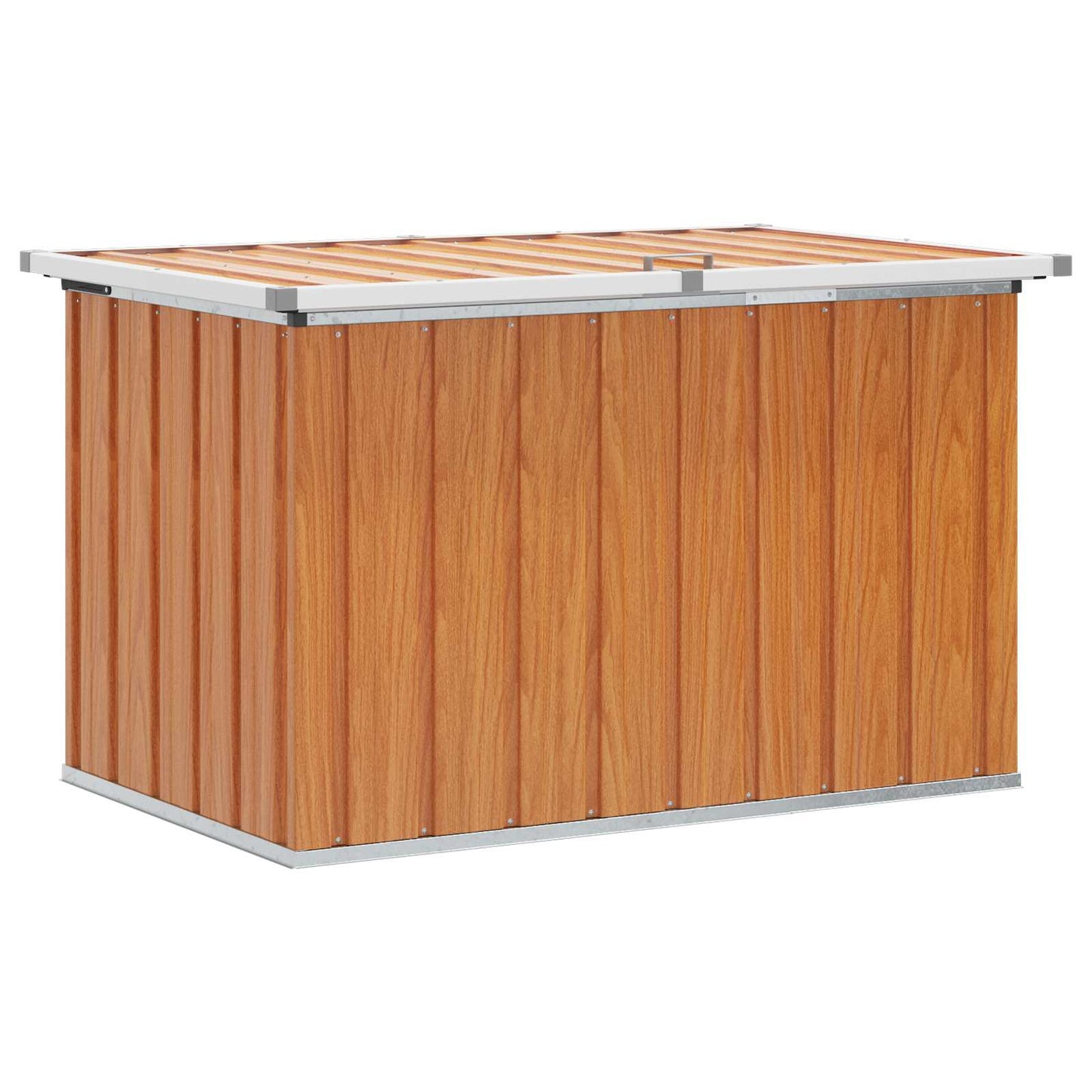 vidaXL Outdoor Storage Box Wood 109 x 67 x 65 cm Galvanised Steel