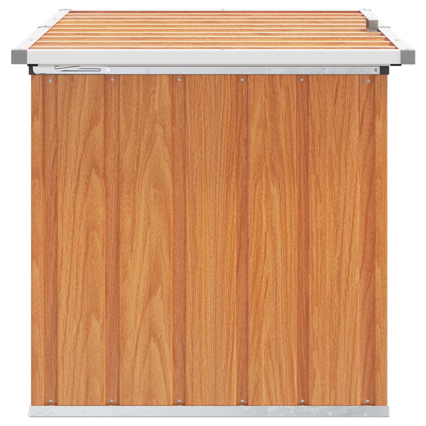 vidaXL Outdoor Storage Box Wood 109 x 67 x 65 cm Galvanised Steel