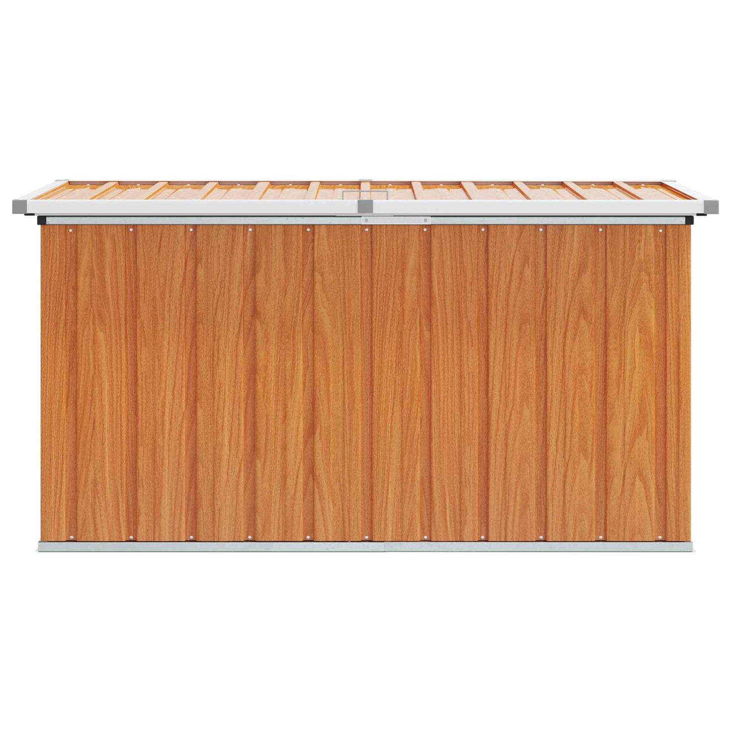 vidaXL Outdoor Storage Box Wood 129 x 67 x 65 cm Galvanised Steel