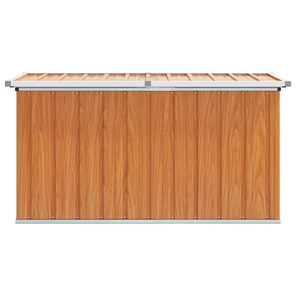 vidaXL Outdoor Storage Box Wood 129 x 67 x 65 cm Galvanised Steel