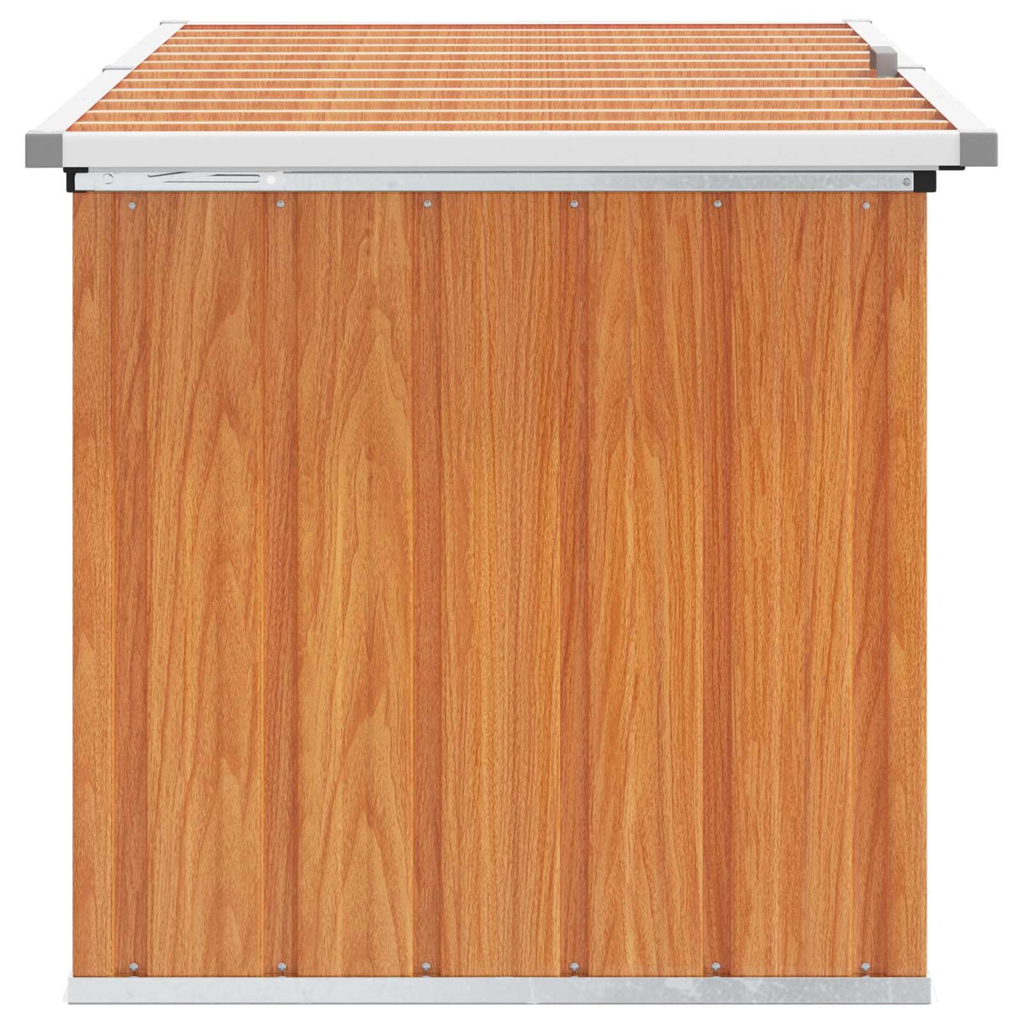 vidaXL Outdoor Storage Box Wood 129 x 67 x 65 cm Galvanised Steel