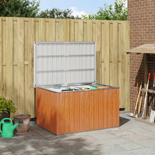 vidaXL Outdoor Storage Box Galvanised Steel 150 x 101 x 91 cm Wood
