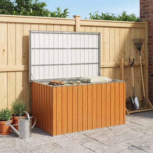 vidaXL Outdoor Storage Box Galvanised Steel 171 x 99 x 93 cm Wood-like