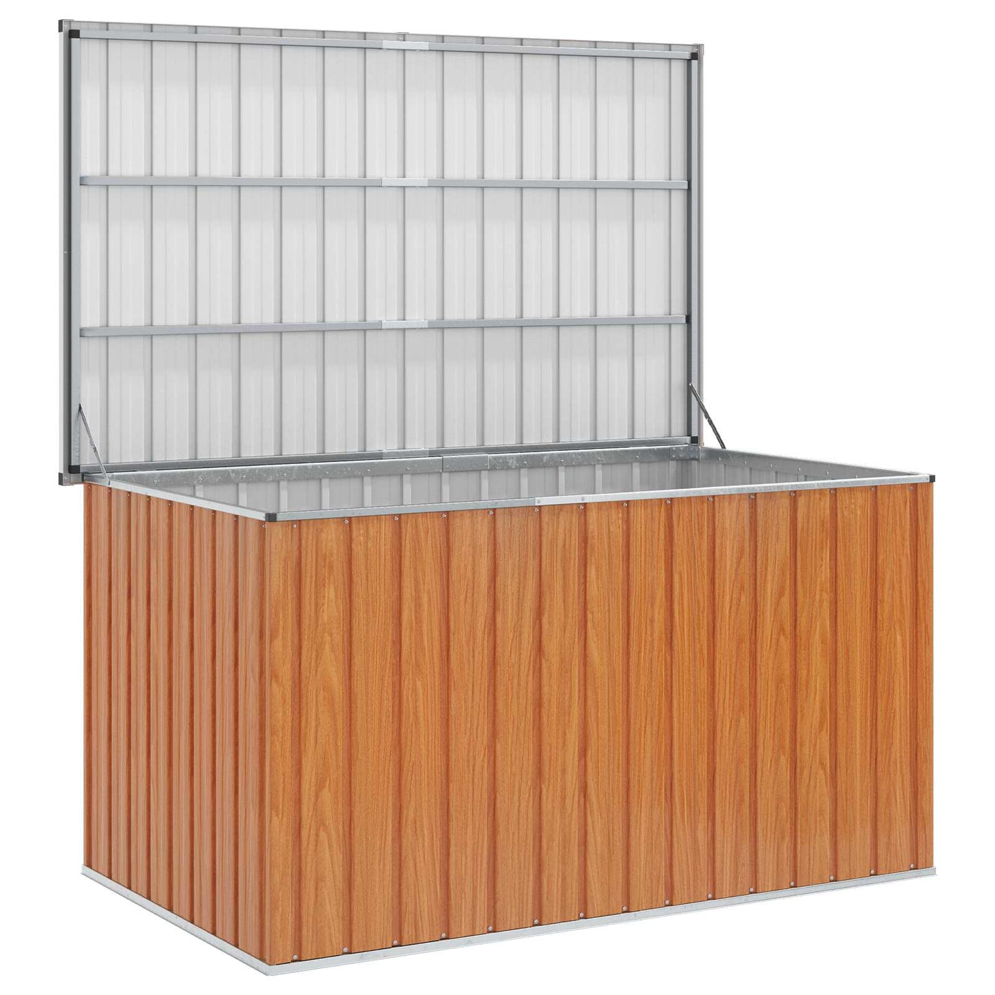 vidaXL Outdoor Storage Box Galvanised Steel 171 x 99 x 93 cm Wood-like