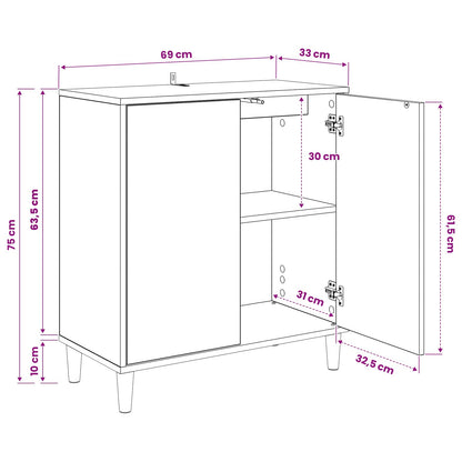 vidaXL Sideboard ZAANDAM Sonoma 69 x 33 x 75 cm Engineered Wood