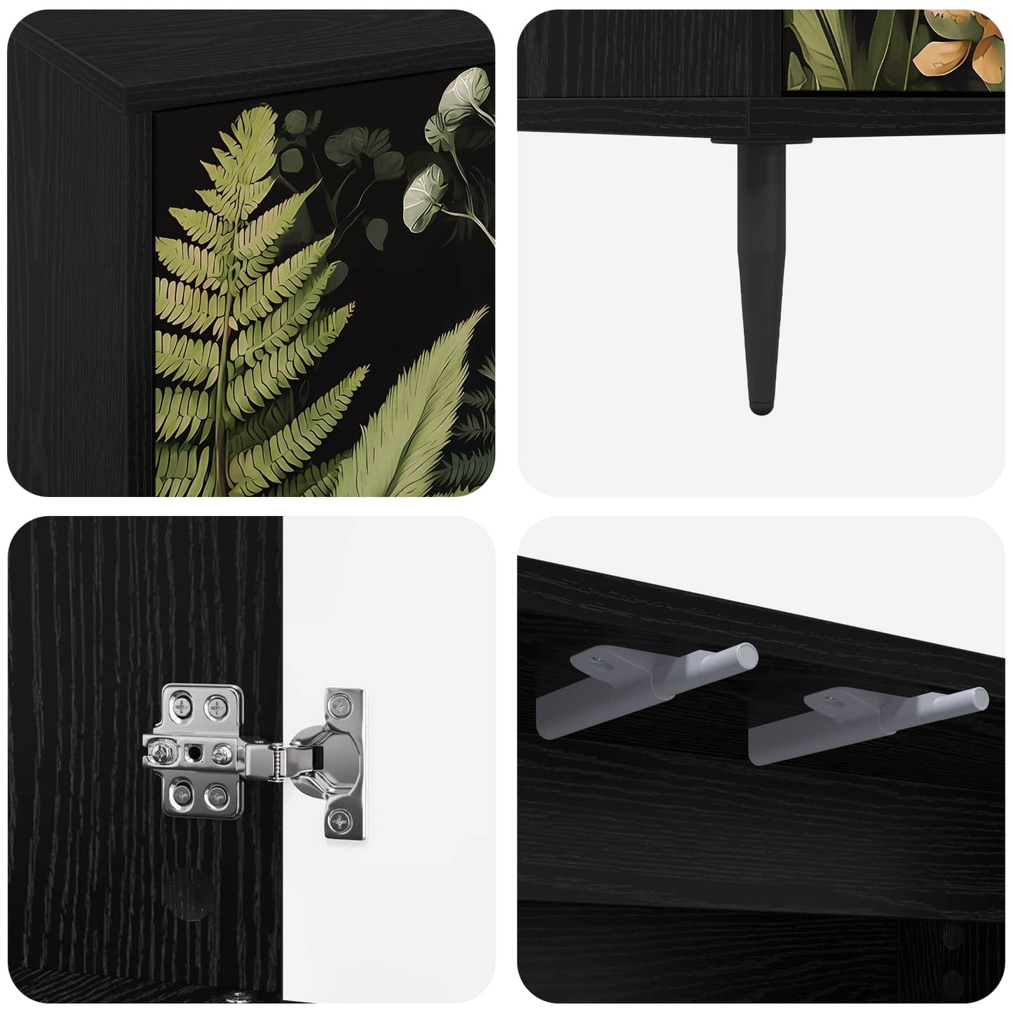 vidaXL Sideboard RHENEN Black Oak 69 x 33 x 76 cm Engineered Wood