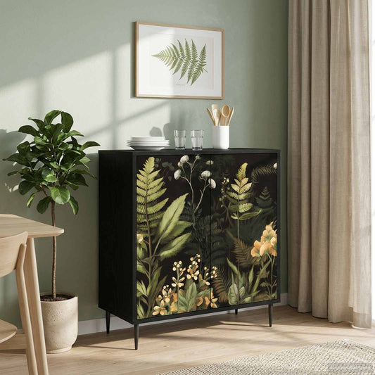 vidaXL Sideboard RHENEN Black Oak 69 x 33 x 76 cm Engineered Wood