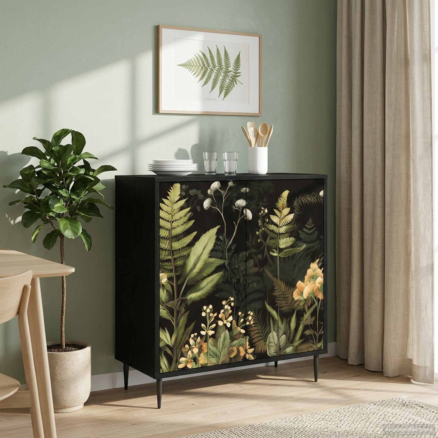 vidaXL Sideboard RHENEN Black Oak 69 x 33 x 76 cm Engineered Wood
