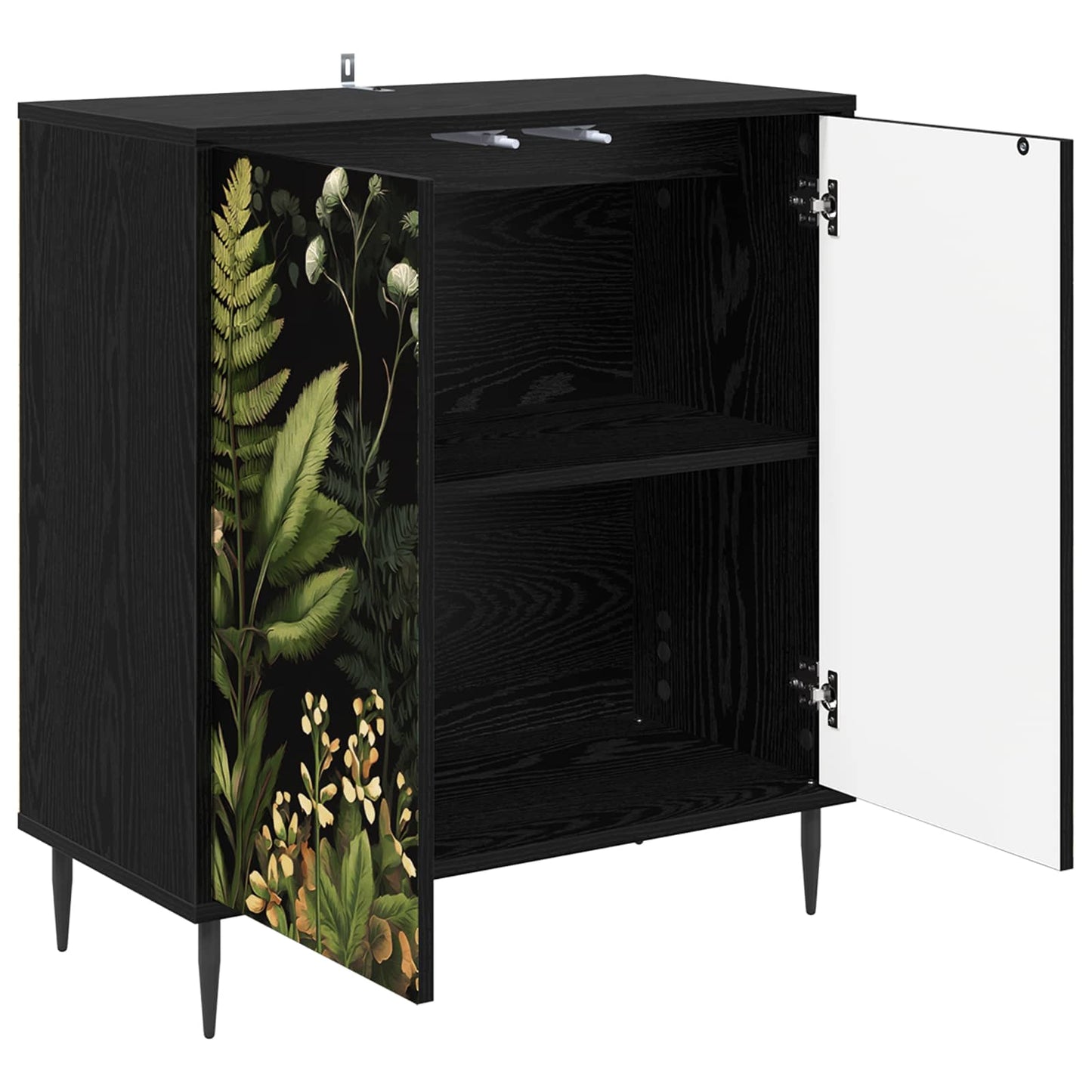 vidaXL Sideboard RHENEN Black Oak 69 x 33 x 76 cm Engineered Wood