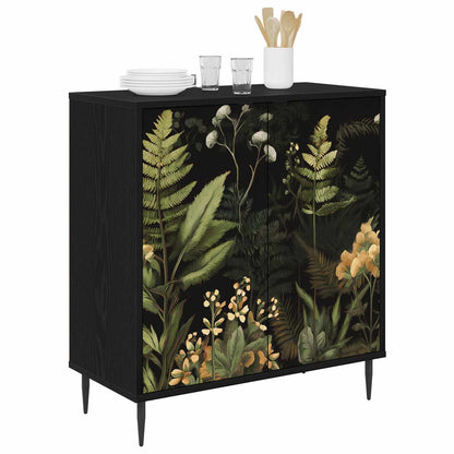 vidaXL Sideboard RHENEN Black Oak 69 x 33 x 76 cm Engineered Wood