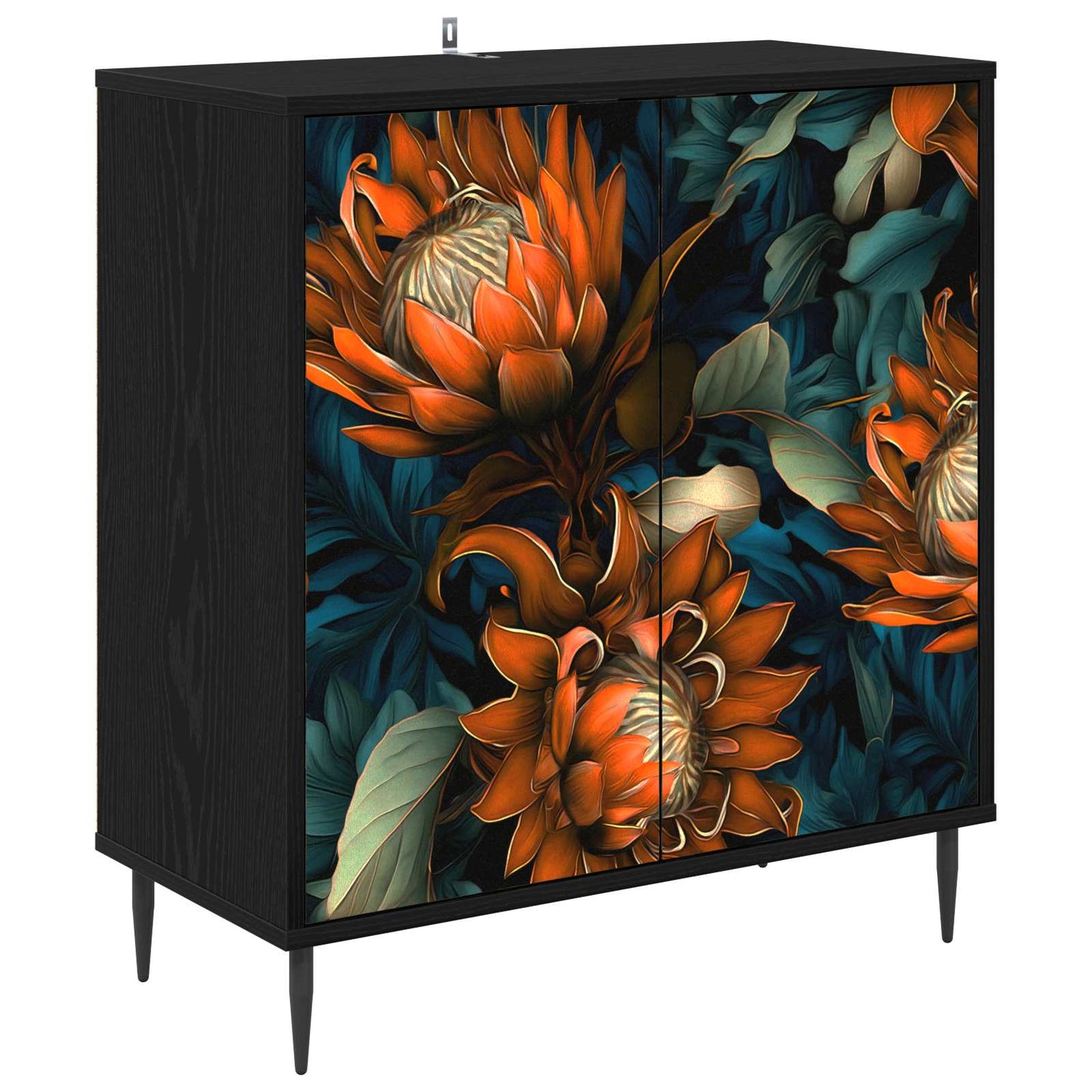 vidaXL Sideboard LOCHEM Black Oak 69 x 33 x 76 cm Engineered Wood