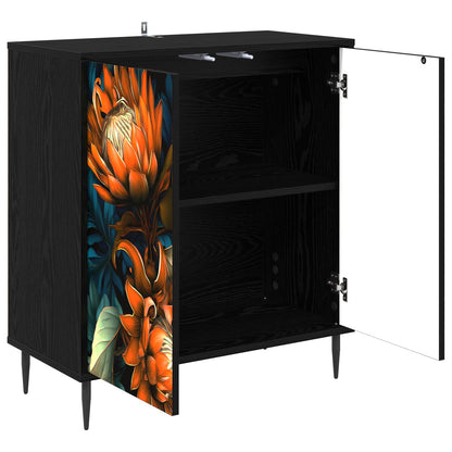 vidaXL Sideboard LOCHEM Black Oak 69 x 33 x 76 cm Engineered Wood