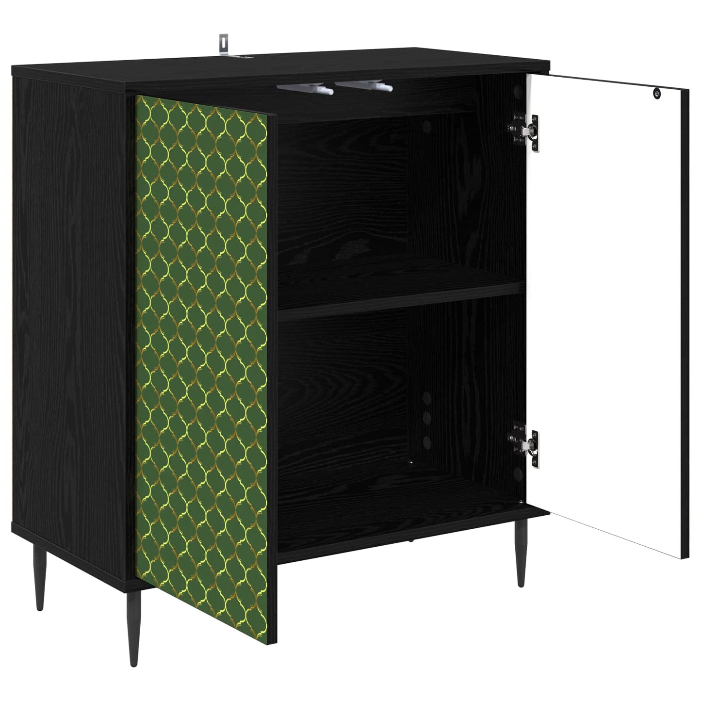 vidaXL Sideboard GELEEN Black Oak 69 x 33 x 76 cm Engineered Wood