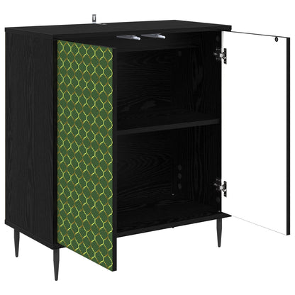 vidaXL Sideboard GELEEN Black Oak 69 x 33 x 76 cm Engineered Wood