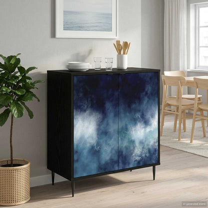 vidaXL Sideboard RAALTE Black Oak 69 x 33 x 76 cm Engineered Wood
