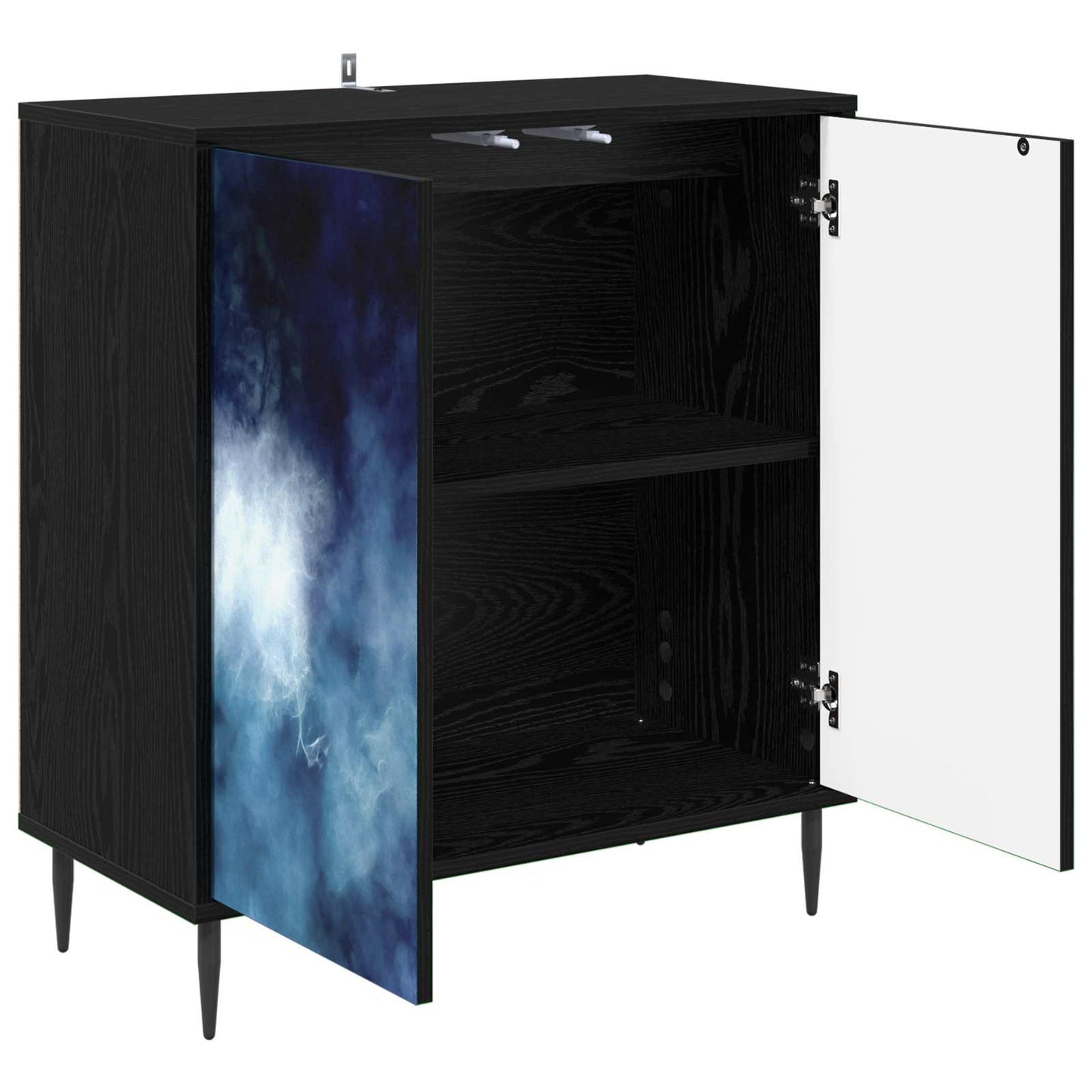 vidaXL Sideboard RAALTE Black Oak 69 x 33 x 76 cm Engineered Wood