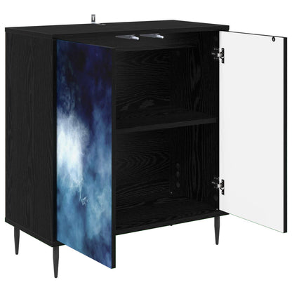 vidaXL Sideboard RAALTE Black Oak 69 x 33 x 76 cm Engineered Wood