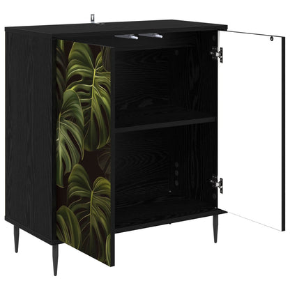 vidaXL Sideboard ELBURG Black Oak 69 x 33 x 76 cm Engineered Wood