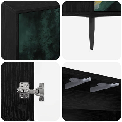vidaXL Sideboard WIJHE Black Oak 69 x 33 x 76 cm Engineered Wood