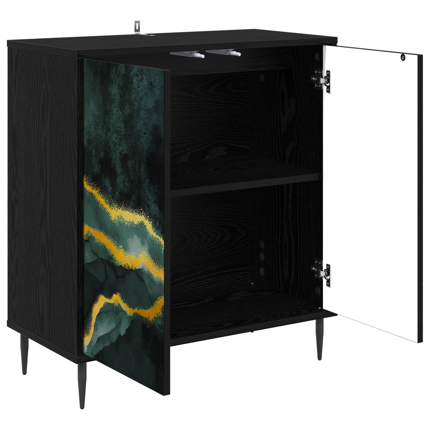 vidaXL Sideboard WIJHE Black Oak 69 x 33 x 76 cm Engineered Wood