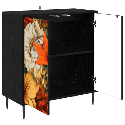 vidaXL Sideboard GENNEP Black Oak 69 x 33 x 76 cm Engineered Wood