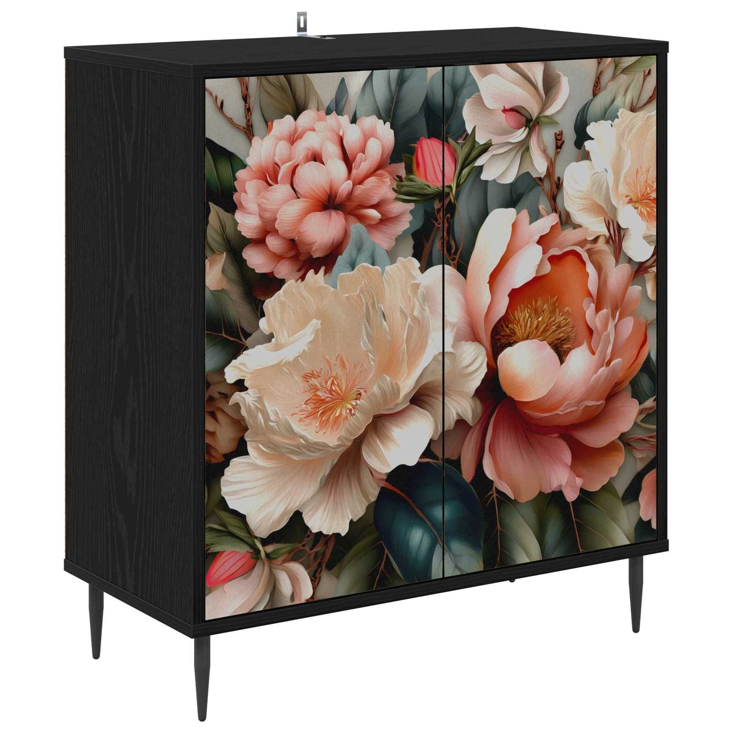 vidaXL Sideboard BORNE Black Oak 69 x 33 x 76 cm Engineered Wood