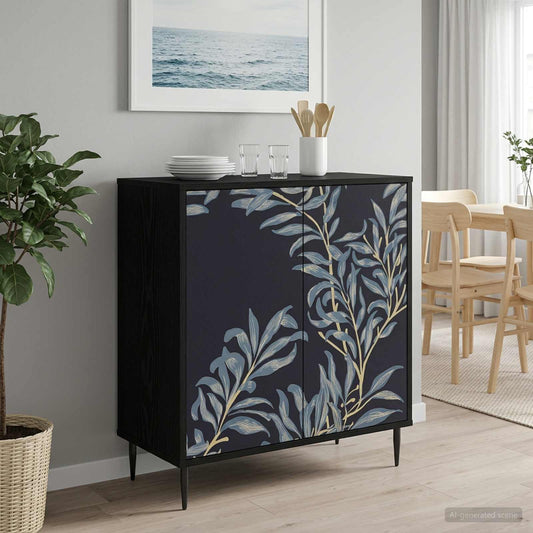 vidaXL Sideboard DOKKUM Black Oak 69 x 33 x 76 cm Engineered Wood