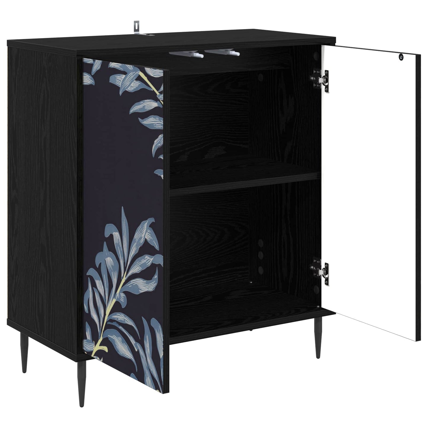 vidaXL Sideboard DOKKUM Black Oak 69 x 33 x 76 cm Engineered Wood
