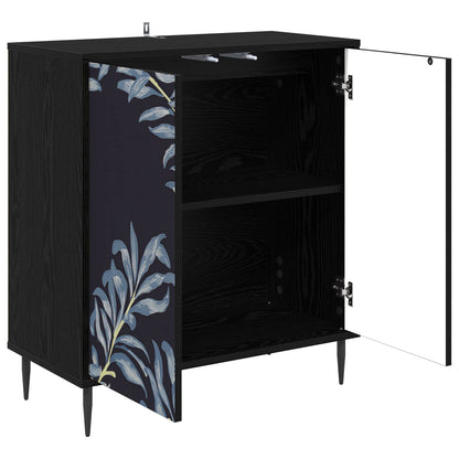 vidaXL Sideboard DOKKUM Black Oak 69 x 33 x 76 cm Engineered Wood