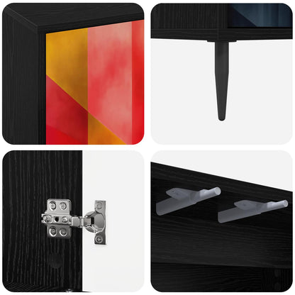 vidaXL Sideboard HEESCH Black Oak 69 x 33 x 76 cm Engineered Wood