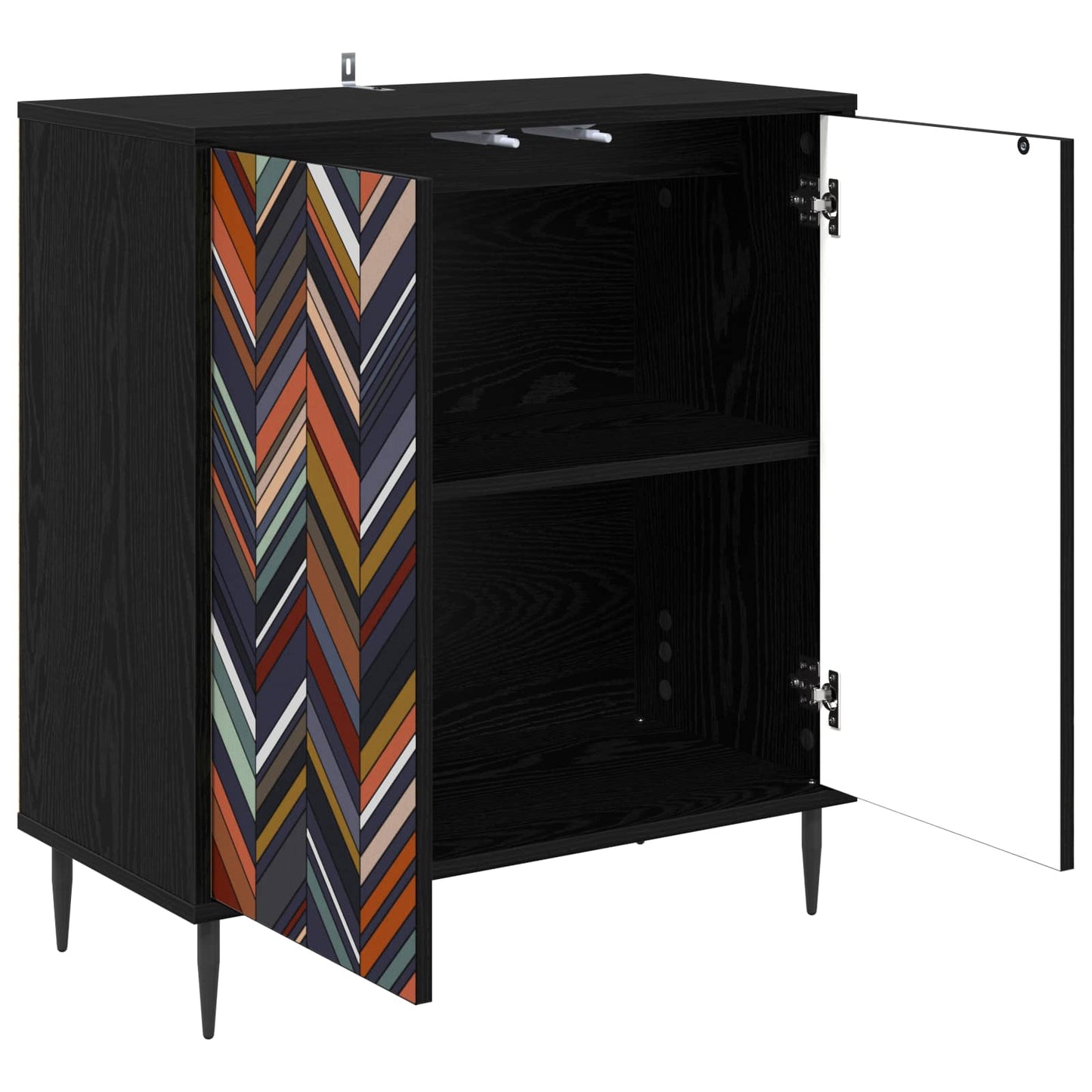 vidaXL Sideboard OMMEN Black Oak 69 x 33 x 76 cm Engineered Wood
