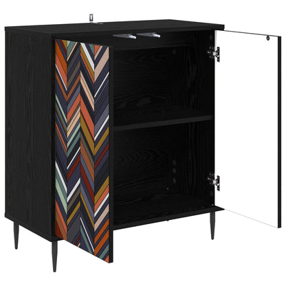 vidaXL Sideboard OMMEN Black Oak 69 x 33 x 76 cm Engineered Wood