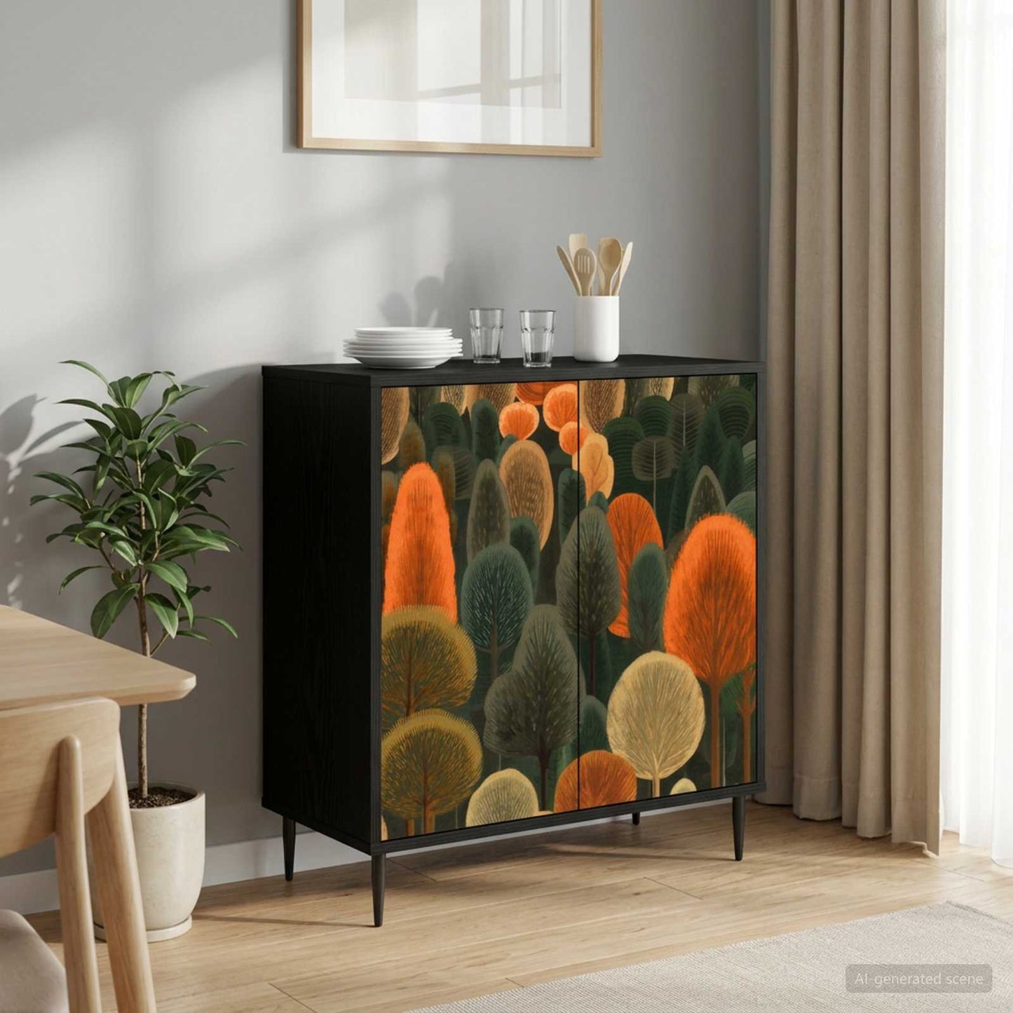 vidaXL Sideboard ZAANDAM Black Oak 69 x 33 x 76 cm Engineered Wood