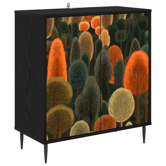 vidaXL Sideboard ZAANDAM Black Oak 69 x 33 x 76 cm Engineered Wood