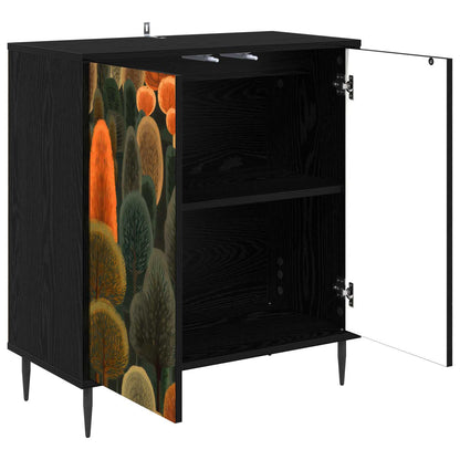 vidaXL Sideboard ZAANDAM Black Oak 69 x 33 x 76 cm Engineered Wood