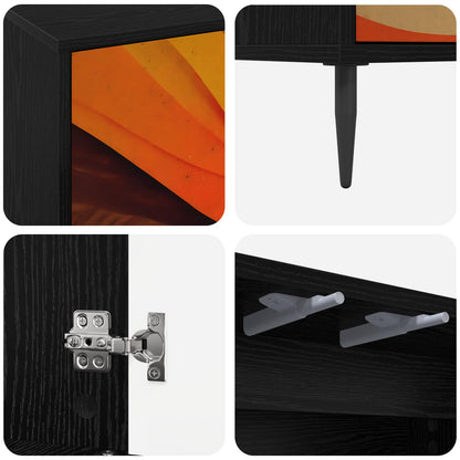 vidaXL Sideboard BONN Black Oak 69 x 33 x 76 cm Engineered Wood