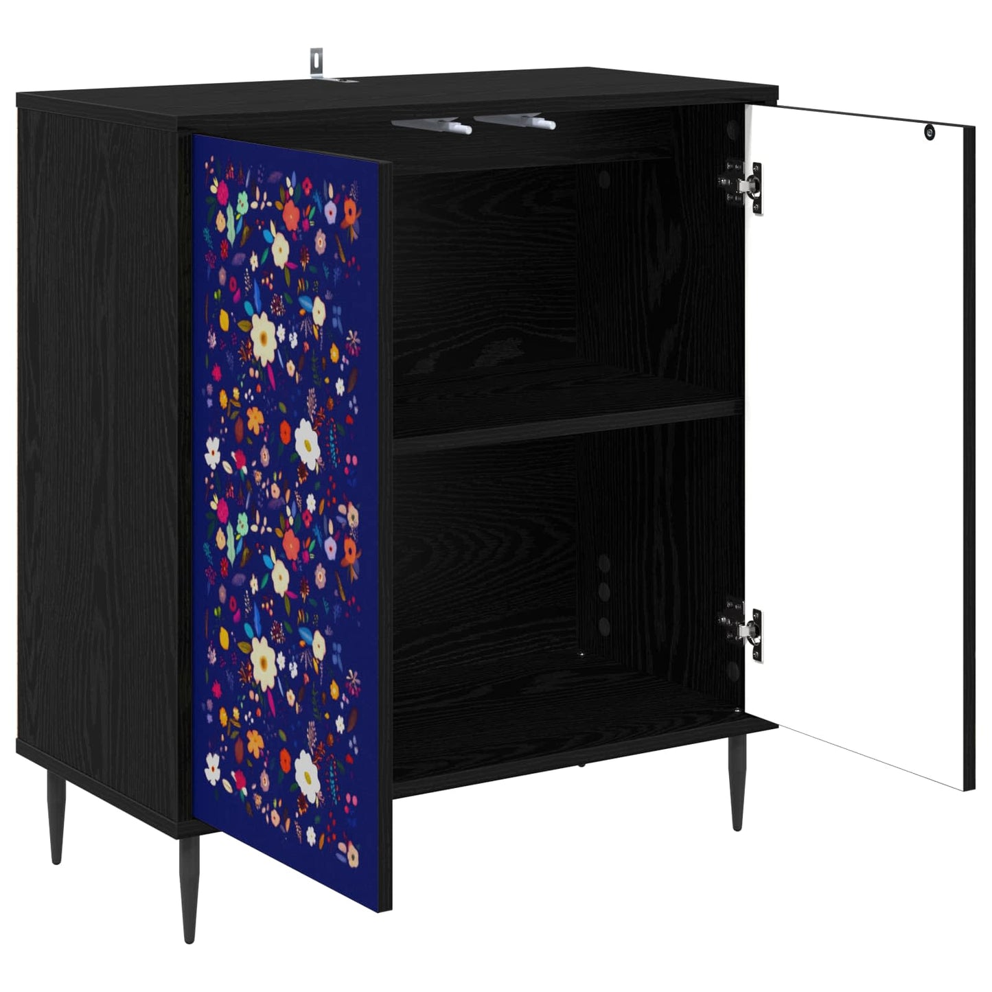 vidaXL Sideboard MAINZ Black Oak 69 x 33 x 76 cm Engineered Wood
