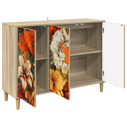 vidaXL Sideboard GENNEP Sonoma 102 x 33 x 75 cm Engineered Wood