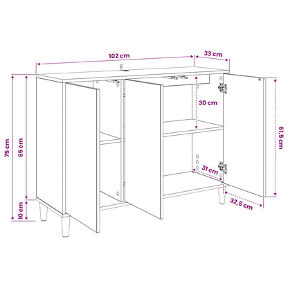 vidaXL Sideboard BONN Sonoma 102 x 33 x 75 cm Engineered Wood