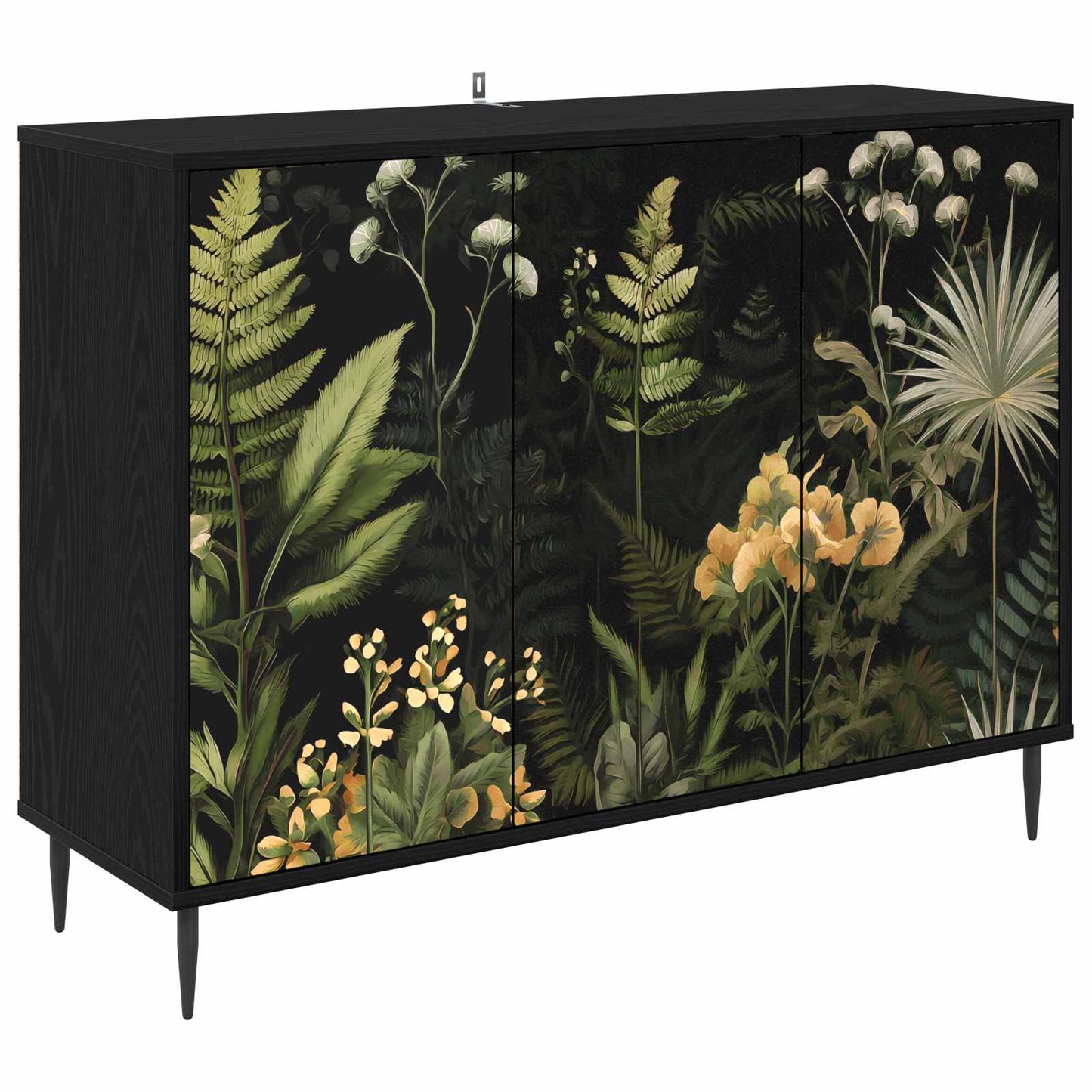 vidaXL Sideboard RHENEN Black Oak 102 x 33 x 76 cm Engineered Wood