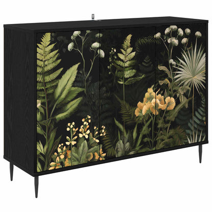 vidaXL Sideboard RHENEN Black Oak 102 x 33 x 76 cm Engineered Wood