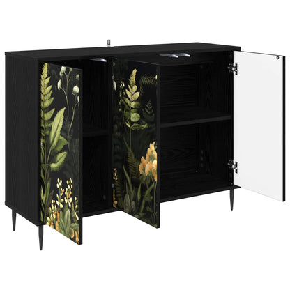 vidaXL Sideboard RHENEN Black Oak 102 x 33 x 76 cm Engineered Wood